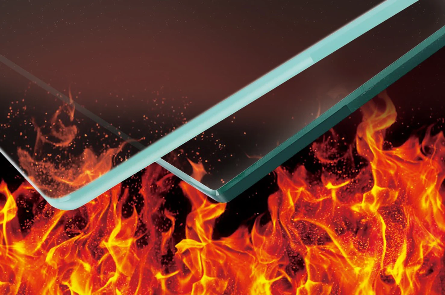 Broken gas fireplace glass